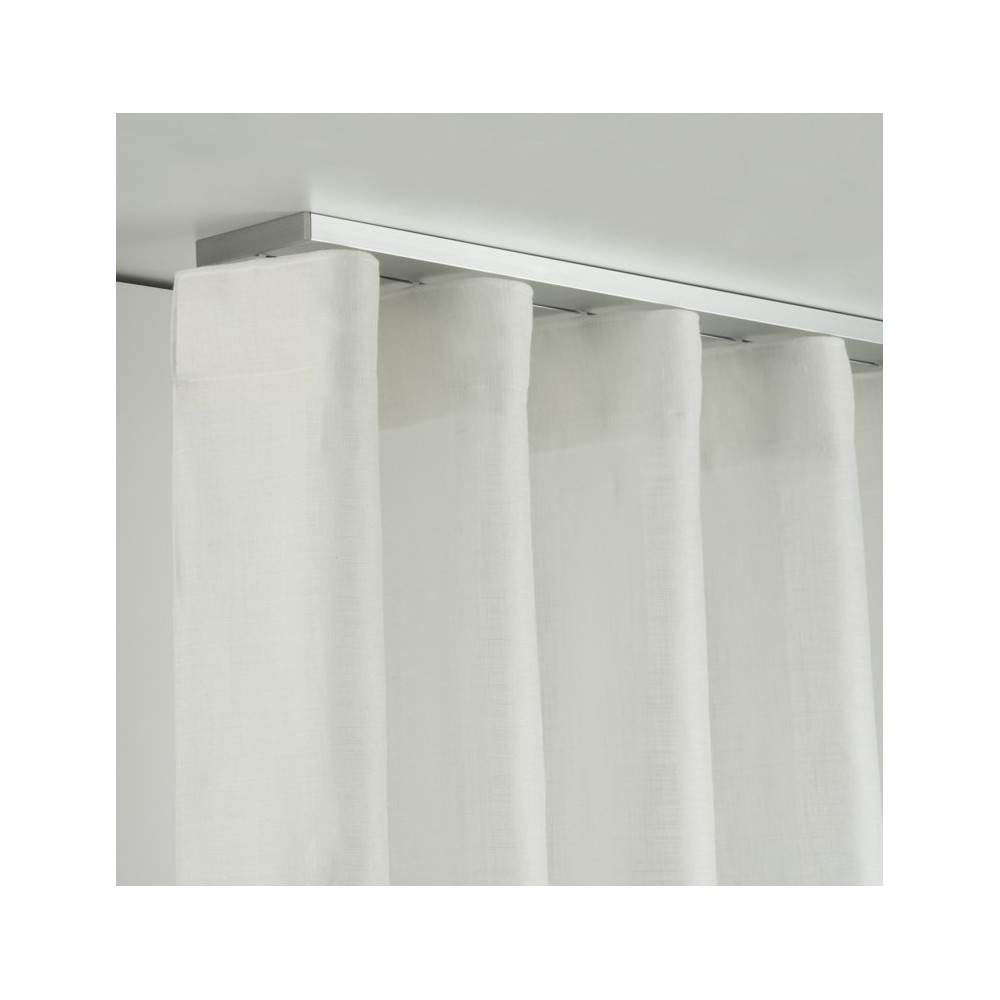 Binario Per Tende In Alluminio A Incasso, Tagliabile Da 1 A 6 M, Puleggia Silenziosa, Per Soffitto, Colore Bianco 1.6m