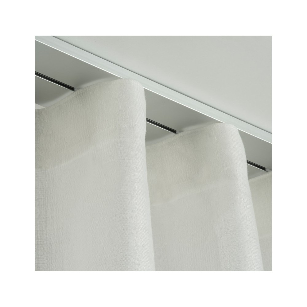 Binario Per Tende A Soffitto In Alluminio - 2 Vie, Bianco, Regolabile 100-500cm